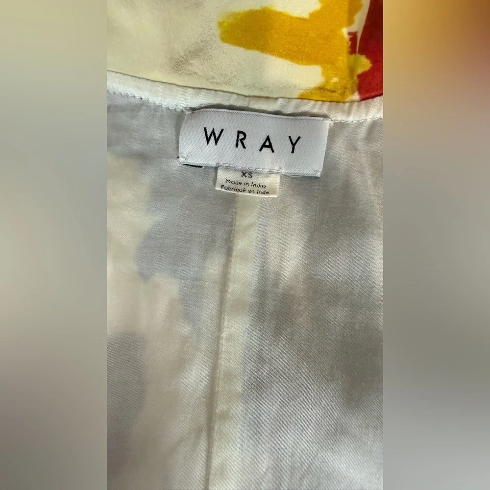 WRAY Multi color 100% Silk Expressionist wrap Dress size XS - Picture 11 of 15